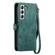 Geometric Zipper Wallet Side Buckle Leather Phone Case for Samsung Galaxy S23 5G - Green