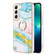Electroplating Marble IMD TPU Phone Case with Ring Holder for Samsung Galaxy S23 5G - Green 004