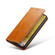 FIERRE SHANN Vintage Bark Texture Wallet Leather Phone Case for Samsung Galaxy S23 5G - Khaki