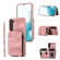 Zipper Card Bag Back Cover Phone Case for Samsung Galaxy S23 5G - Pink