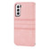 Embossed Stripes Skin Feel Leather Phone Case for Samsung Galaxy S23 5G - Pink
