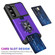 Sliding Camshield Phone Case with Ring Holder & Card Slot for Samsung Galaxy S23 5G - Purple