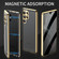 Privacy Full Cover Magnetic Metal Tempered Glass Phone Case for Samsung Galaxy S23 5G - Purple