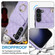Rhombic Texture Card Bag Phone Case with Long Lanyard for Samsung Galaxy S23 5G - Light Purple