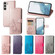 Four-leaf Clasp Embossed Buckle Leather Phone Case for Samsung Galaxy S23 5G - Purple