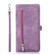 Zipper Card Slot Buckle Wallet Leather Phone Case for Samsung Galaxy S23 5G - Purple