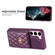 Vertical Metal Buckle Wallet Rhombic Leather Phone Case for Samsung Galaxy S23 5G - Dark Purple