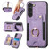 Retro Skin-feel Ring Multi-card Wallet Phone Case for Samsung Galaxy S23 5G - Purple