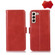 Crazy Horse Top Layer Cowhide Leather Phone Case for Samsung Galaxy S23 5G - Red