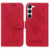 Butterfly Rose Embossed Leather Phone Case for Samsung Galaxy S23 5G - Red