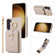 Vertical Card Bag Ring Holder Phone Case with Dual Lanyard for Samsung Galaxy S23 5G - Beige