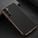 Waves Series Nano Electroplating Genuine Leather Phone Case for Samsung Galaxy S23+ 5G - Black