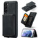 JEEHOOD Magnetic Zipper Wallet Leather Phone Case for Samsung Galaxy S23+ 5G - Black