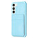 BF28 Frosted Card Bag Phone Case with Holder for Samsung Galaxy S23+ 5G - Blue