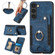 Retro Skin-feel Ring Multi-card Wallet Phone Case for Samsung Galaxy S23+ 5G - Blue
