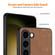 ENKAY Retro Leather Skin PC Phone Case with 0.18mm Glass Film for Samsung Galaxy S23+ 5G - Brown