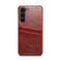Fierre Shann Oil Wax Texture Leather Phone Case with Card Slots for Samsung Galaxy S23+ 5G - Brown