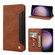 Skin Feel Splicing Leather Phone Case for Samsung Galaxy S23+ 5G - Brown