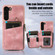 Zipper Card Bag Back Cover Phone Case for Samsung Galaxy S23+ 5G - Pink