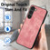 Vintage Leather PC Back Cover Phone Case for Samsung Galaxy S23+ 5G - Pink