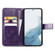 Four-leaf Clasp Embossed Buckle Leather Phone Case for Samsung Galaxy S23+ 5G - Purple