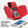 Zipper Card Bag Phone Case with Dual Lanyard for Samsung Galaxy S23+ 5G - Red