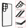 Frosted TPU + Transparent PC Phone Case for Samsung Galaxy S23 Ultra 5G - Black