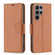 Litchi Texture Pure Color Leather Phone Case for Samsung Galaxy S23 Ultra 5G - Brown