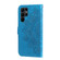 7-petal Flowers Embossing Leather Phone Case for Samsung Galaxy S23 Ultra 5G - Blue