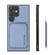 Carbon Fiber Leather Card Magsafe Case for Samsung Galaxy S23 Ultra 5G - Blue