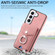 Electroplating Skin-feel Leather Ring Card Wallet Phone Case for Samsung Galaxy S23 Ultra 5G - Pink