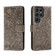 Lace Flower Embossing Flip Leather Phone Case for Samsung Galaxy S23 Ultra 5G - Grey