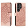 Sun Mandala Embossing Pattern Phone Leather Case for Samsung Galaxy S23 Ultra 5G - Rose Gold