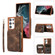 Zipper Card Bag Back Cover Phone Case for Samsung Galaxy S23 Ultra 5G - Brown