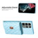 Horizontal Metal Buckle Wallet Rhombic Leather Phone Case for Samsung Galaxy S23 Ultra 5G - Blue