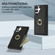 Ring Card Litchi Leather Back Phone Case for Samsung Galaxy S23 Ultra 5G - Black