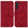 Double 8-shaped Embossed Leather Phone Case for Samsung Galaxy S23 Ultra 5G - Red