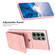 BF28 Frosted Card Bag Phone Case with Holder for Samsung Galaxy S23 Ultra 5G - Pink