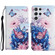 Colored Drawing Pattern Leather Phone Case for Samsung Galaxy S23 Ultra 5G - Purple Butterfly