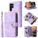 Multifunctional Card Slot Zipper Wallet Leather Phone Case for Samsung Galaxy S23 Ultra 5G - Purple