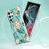 Splicing Marble Flower IMD TPU Phone Case with Ring Holder for Samsung Galaxy S23 Ultra 5G - Black Flower