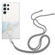 Hollow Marble Pattern TPU Shockproof Phone Case with Neck Strap Rope for Samsung Galaxy S23 Ultra 5G - Grey