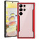 iPAKY Thunder Series Aluminum Frame + TPU Bumper + Clear PC Shockproof Phone Case for Samsung Galaxy S23 Ultra 5G - Black + Red
