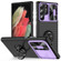 Sliding Camshield Armor Phone Case with Ring Holder for Samsung Galaxy S23 Ultra 5G - Purple Black