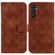 Double 8-shaped Embossed Leather Phone Case for Samsung Galaxy S23 Ultra 5G - Brown