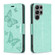 Embossing Two Butterflies Pattern Leather Case for Samsung Galaxy S23 Ultra 5G - Green