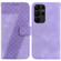 7-shaped Embossed Leather Phone Case for Samsung Galaxy S23 Ultra 5G - Purple