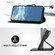 Line Pattern Skin Feel Leather Phone Case for Samsung Galaxy S23 Ultra 5G - Black