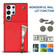 Cross-body Zipper Square TPU+PU Back Cover Case for Samsung Galaxy S23 Ultra 5G - Red