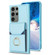 BF29 Organ Card Bag Ring Holder Phone Case for Samsung Galaxy S23 Ultra 5G - Blue